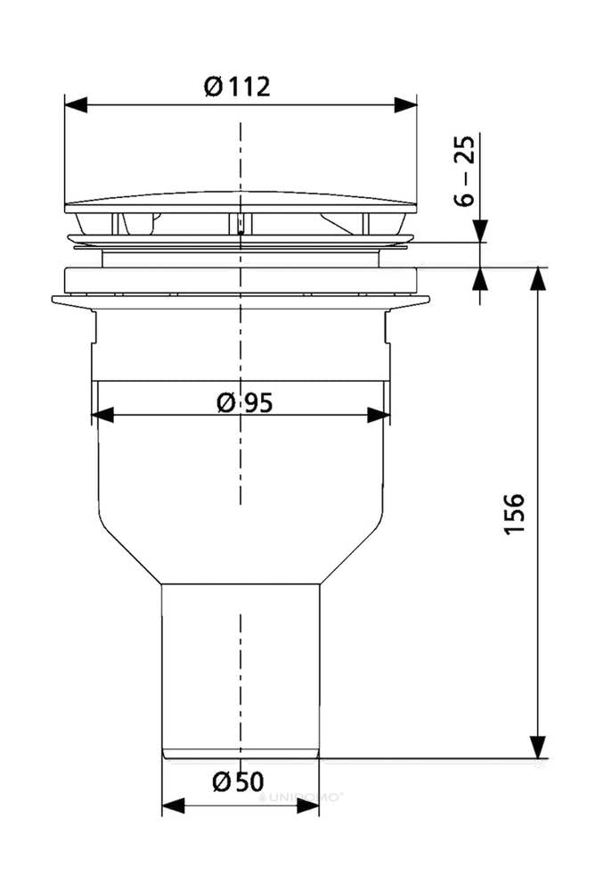 SANIT Drain de douche 823/90S (sortie Ø 50 mm verticale, avec plaque de recouvrement chromée, joint plat pour receveurs de douche avec drain 90 mm) 34.046.00.0000 Chromé
