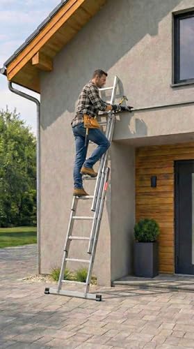 Escalera multiusos de aluminio extensible 3x6 con capacidad de hasta 150kg 6