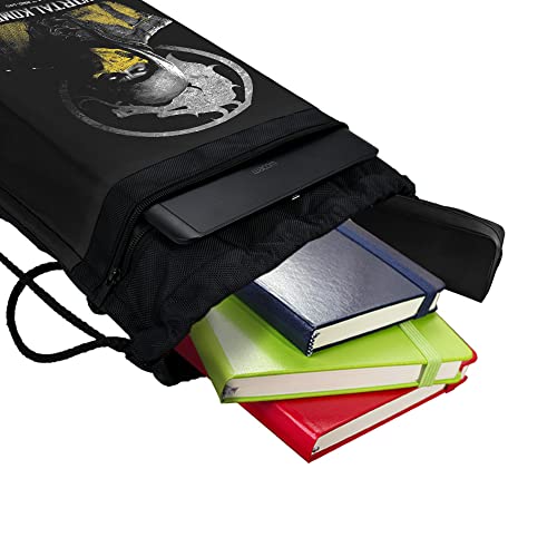LOGOVISION Mortal Kombat Scorpion Metal Drawstring Backpack Sports Bag Sackpack 17" x 13", Perfect for Gym, Yoga or Practice4