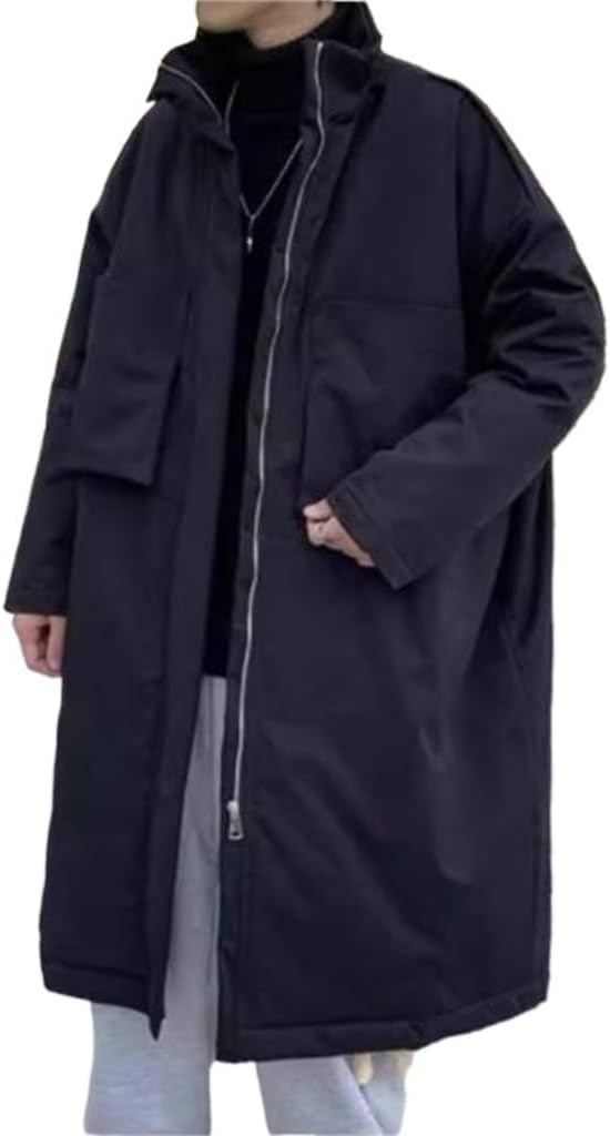 VIDI Standing Collar Large Size Coat Tooling In The Long Down Cotton Clothes Men Winter Loose Cotton-padded