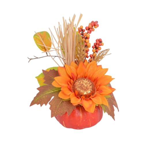 Qianly Zucca Decorativa Artificiale con Foglia D'Acero Ornamentale Elemento in Schiuma Poliuretanica Centrotavola per Decorazioni di Adatta per, Style B