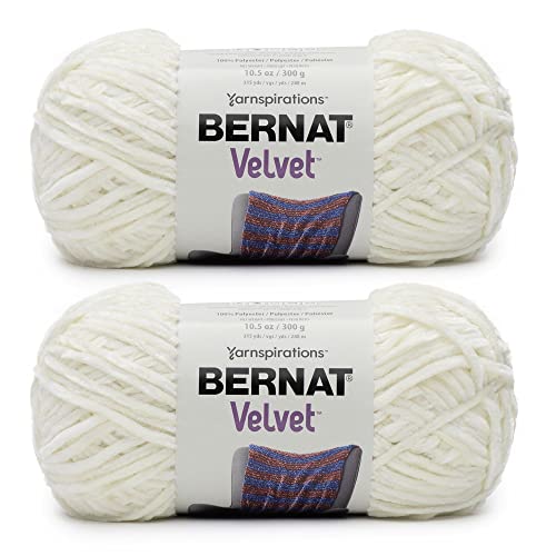 Bernat Velvet Cream Yarn - 2 Pack of 300g/10.5oz - Polyester - 5 Bulky - Knitting/Crochet