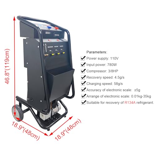 Máquina automática para carga de refrigerante y reciclaje AC miniatura 5
