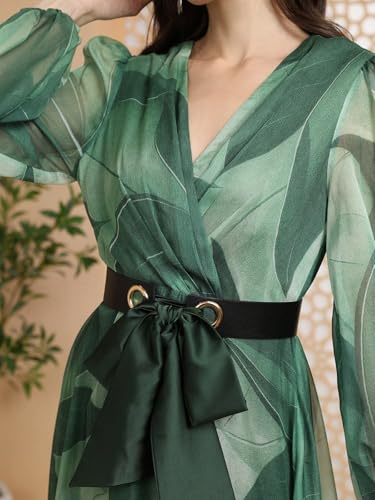 Image of TOLEEN Summer Casual Dresses for Women 2024 Spring Fashion Boho V Neck Long Sleeve Ruffle Floral Print Elegant Maxi Dress
