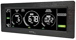Technoline Luftgütemonitor, farbige Darstellung Co2 und TVOC Konzentration, Anzeige der Feinstaub -, Messgerät, für Ihre Raumluftqualität