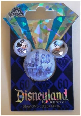 Disneyland 60th Anniversary Diamond Celebration Stone Mickey Ears Icon Trading Pin