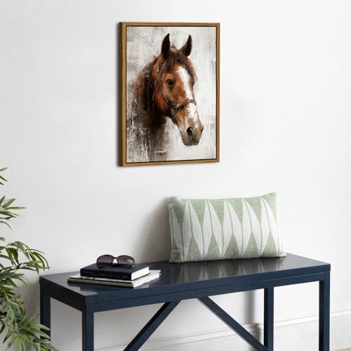 Image of Horse Wall Art Horse Pictures Wall Decor Vintage Horses Portrait Canvas Prints Farmhouse Animal Painting Rustic Neutral Country Framed Artwork for Living Room Bedroom Office Home Decorations 12x16
