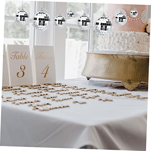 Adornos colgantes de bola espejada plateada, 36 piezas, para fiestas, bodas y eventos miniatura 7