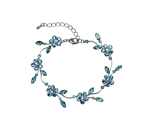 Image of Faship Gorgeous Rhinestone Crystal Floral Necklace Earrings Set