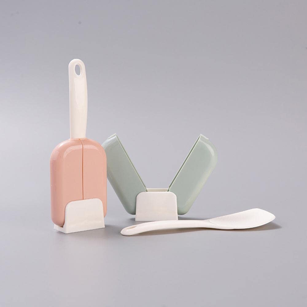 ANAB GI Kitchen Rice Spoon Storage Rack Plastic can Automatically Open and Close The Rice Spoon with Box dust Cover Set Home Rice Spoon,Kitchen Tools Household Gadgets. Colour- Pink,Gray (Pack-1)