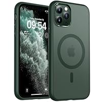 TOCOL Magnetic for iPhone 11 Pro Case 5.8-Inch, Fit for MagSafe, [14FT Military Grade Drop Tested], Shockproof Slim Anti-Fingerprint Translucent Matte Back Protective Phone Cover (Alpine Green)