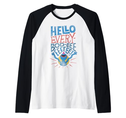 T-shirt Baseball Sesame Street Grover Hello Everybody Raglan