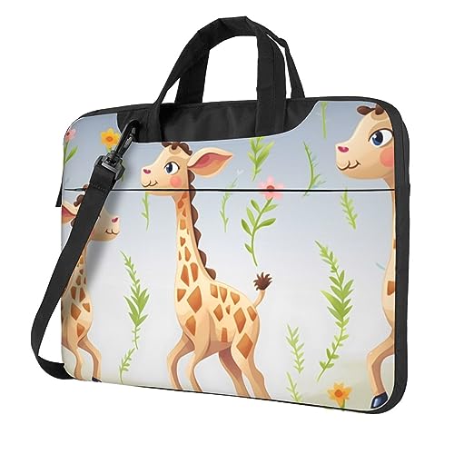 Sac ordinateur portable imprimé girafe mignonne et grand sac à bandoulière