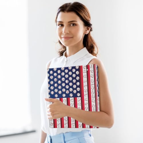 Classeur 3 anneaux baseball drapeau américain 3,8 cm à poches