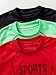 Plardeer Boys' 6PC Active Shorts Set T-Shirt Tee and Quick Drying Shorts Summer Athletic Sets Black Red Green 10Y