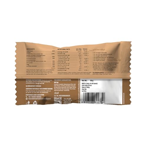 Image of The Whole Truth - Super Crunchy Mocha Millet Protein Bar 12G | Pack of 6 x 55g | Cleanest Snack Ever | No Refined Sugar | Real Coffee Real Cocoa | Perfect On the Go Snack