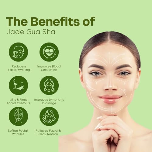 Image of Grade A+ Natural Jade Roller & Gua Sha Set - 100% Certified Jade Stone Tool, Cooling PVC Box, Reduce Puffiness, Sculpt Jawline, Lymphatic Drainage