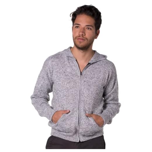 Gamboa Alpaca Sweater for Men Wool Hoodies for Men Alpaca Hoodie Mens Wool Sweater Hooded Cardigan Alpaca Sweater