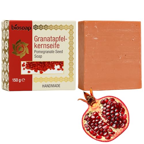 Jabón de semillas de granada hecho a mano, 150 g, hecho a mano, sin plástico, cuidado natural para la piel y el cuerpo, jabón de manos, jabón facial y jabón corporal, para hombres y mujeres (jabón de