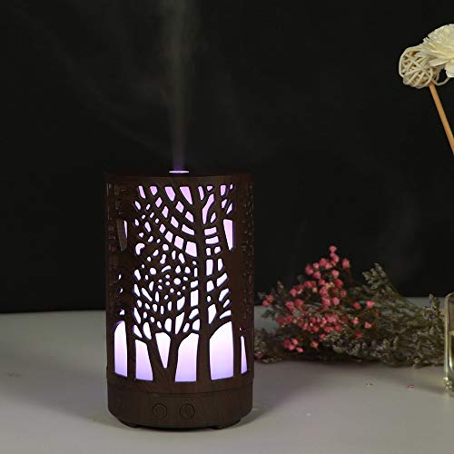 Asdomo Ultrasonic Aromatherapy Cool Mist Aroma Essential Oil Diffuser Whisper Quiet Humidifier with Diffuse Auto Shut-Off Protection and 7-Color Changed LED for Home Office Yoga SPA