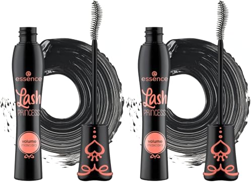 essence Lash PRINCESS Mascara Volume, Nero, Volumizzante, Definente, Allungante, Vegano, Senza Profumo, Confezione da 2 (Confezione da 2)