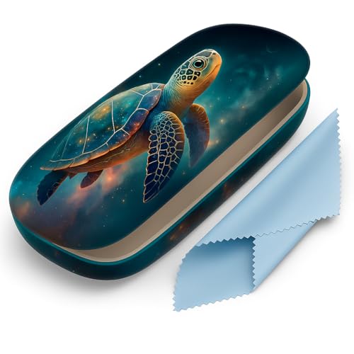 Image of Hard Shell Eyeglasses Case, Travel Portable Protective Glasses Cover Box for Men and Women with Cleaning Cloth