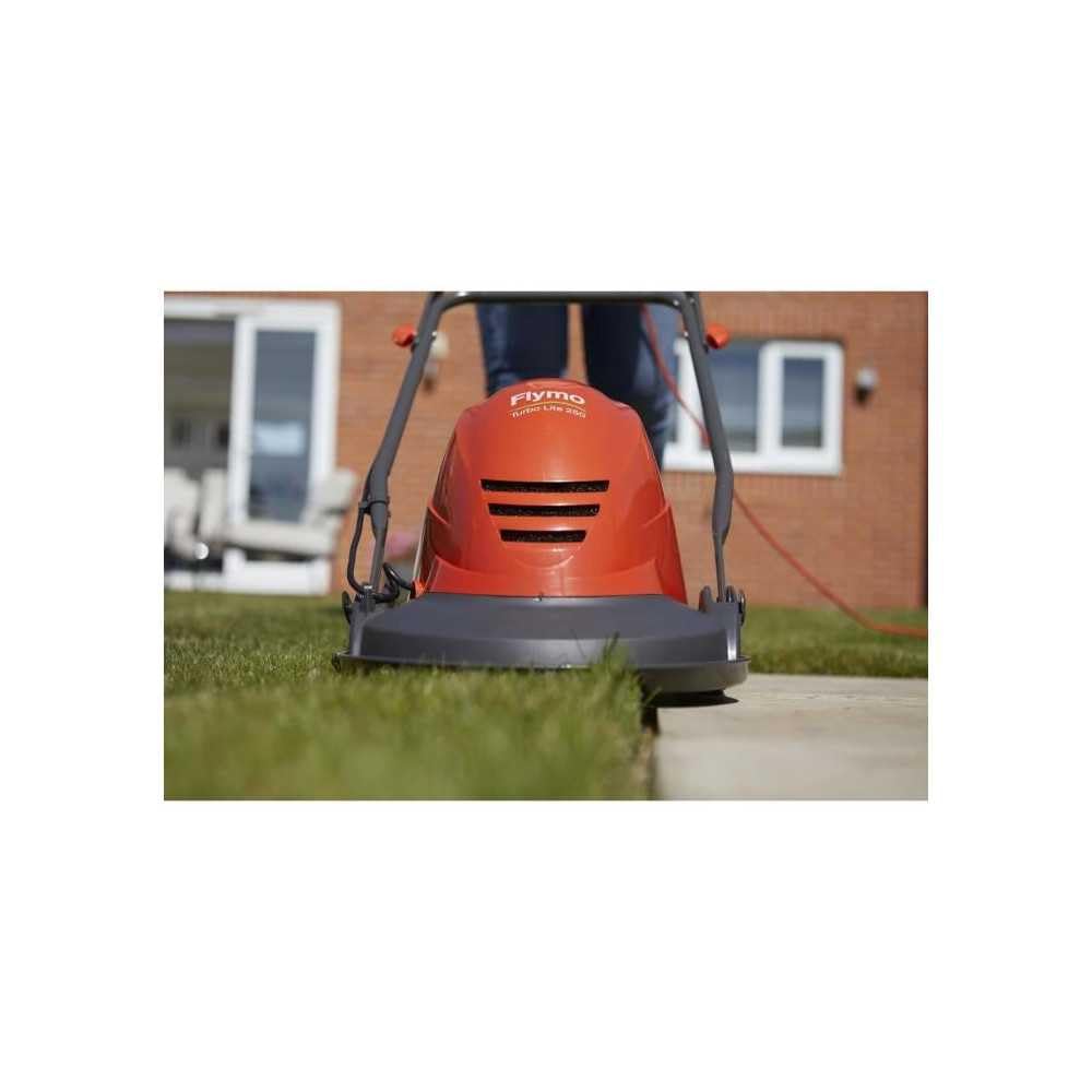 Flymo TurboLite 250 elektrischer Luftkissenrasenmäher – 1400 W, 25 cm Schnittbreite, beidseitige Griffe, zusammenfaltbar