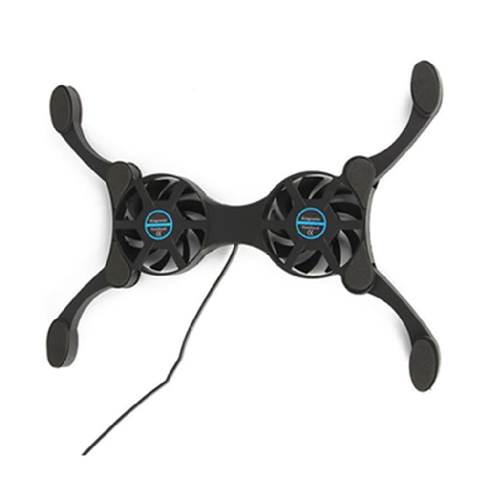 Enfriador Computadora Portátil con Almohadilla Enfriamiento Plegable con Ventiladores Dobles Soporte para Computadora Portátil con Alimentación USB para 7 A 15 Pulgadas