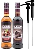Upouria Coffee Syrup Variety Pack - Hazelnut and Mocha Flavoring, 100% Gluten Free, Vegan, and Non Dairy, 750 mL Bottle - 2 Coffee Syrup Pumps Included