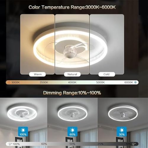 Ventilador de techo moderno LED nórdico de 32W 5