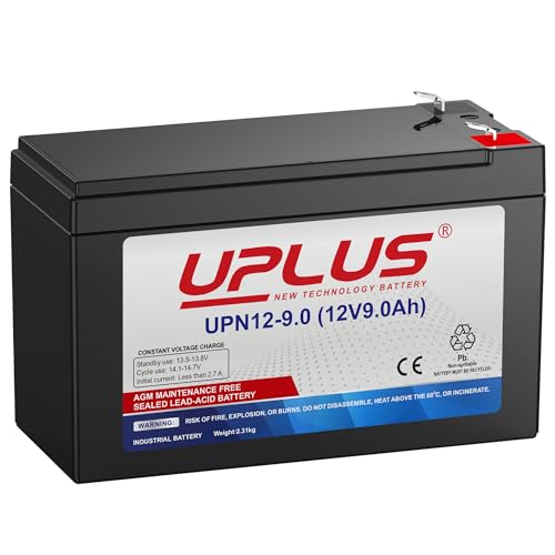 UPLUS UPN12-9.0 12V 9Ah AGM Batterie mit F2 Flachstecker | Versiegelter, wartungsfreier VRLA Akku für USV Anlagen, Notstromversorgung und unterbrechungsfreie Stromversorgung | Wiederaufladbar