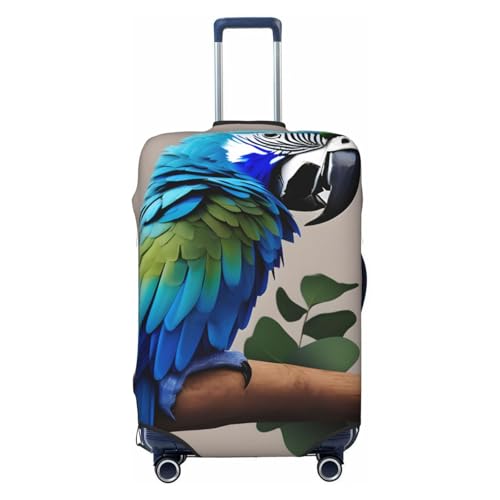 Housse de valise motif perroquet bleu et noir pour repérer son bagage en voyage cabine