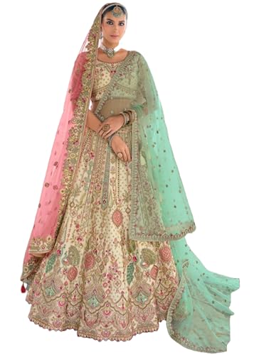 FASHION BAZAR 365 Bridal Special Indian Maid Bridal Lehenga Silk Fabric Emboridery & Heavy Work Unstiched D NO 103 (11)
