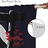 Japanese Anime Samurai Windows Curtains Asian Samurai Red Leaves Rod Pocket Window Treatment for Living Room Bedroom Home Decor Window Drapes 42" W X 45" L - Image 5