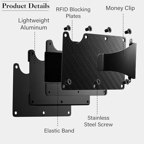 Mens Card Holder Wallet with Money Clip Custom Photo/Text Minimalist Slim Wallet with RFID Blocking Credit Card Holder with Money Clip Wallet for Men Dad Groomsmen Boyfriend - B13