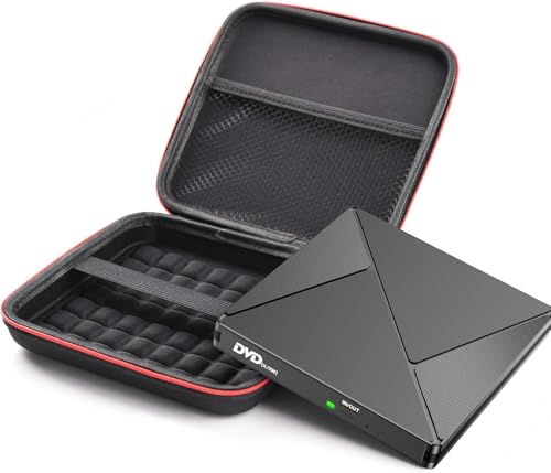 Umaniy DVD Player for Laptop, External CD Drive for Mac, USB 3.0 USB C Portable CD Burner External Disk Drive, DVD Reader Writer ROM Drive Compatible with Laptop,Windows 10/8/7 Linux