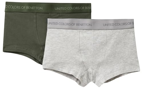 United Colors of Benetton Set 2 Boxer 3OP80X230 Ropa Interior de Hombres, Verde, 120 para Niños