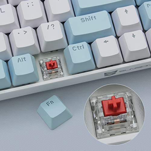 Image of Qisan Mechanical Gaming Keyboard Dual Mode 2.4G /BT Wireless Keyboard with Red Switch Mini Design (60% Keyboard) 68 Keys Computer Keyboard US Layout | Gaming Pc | Wireless Gaming Keyboard