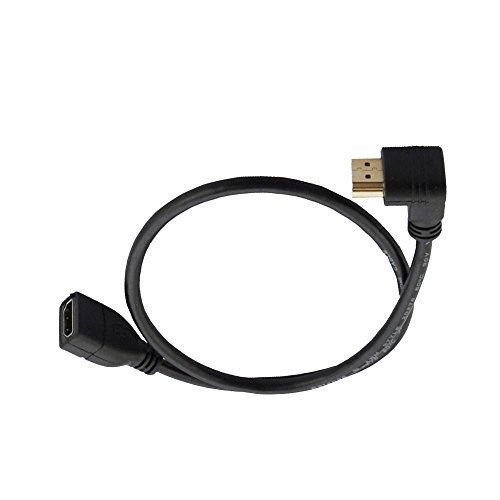 LiKuCo 20" 50CM 90 Degree Down Angled HDMI Male to Female Extension Cable Adapter Connector (Down Angled)