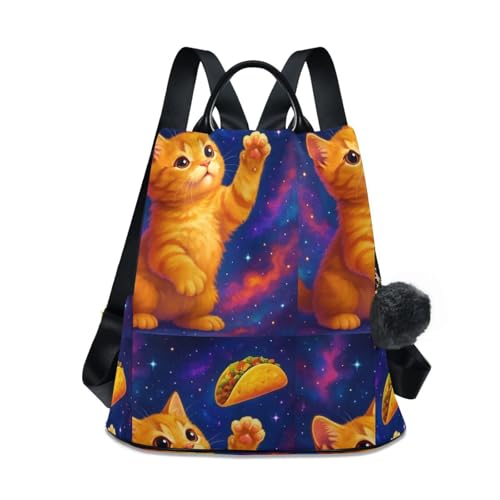 Sac à dos chaton taco avec fermeture éclair antivol et poches latérales pratiques