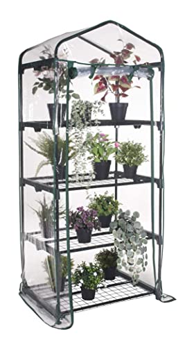 Serra da Giardino e Balconi con copertura in PVC impermeabile per Orti, Piante e fiori (4 Ripiani - 69x49x157H cm)