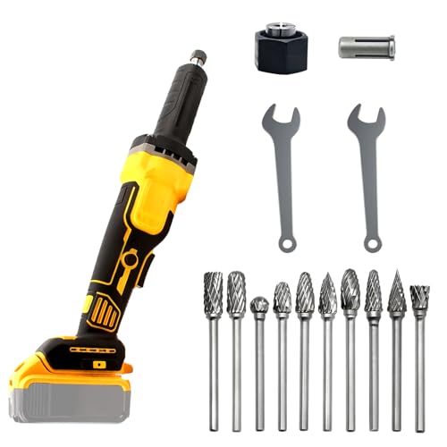 Cordless Die Grinder for Dewalt 18V 20V Battery Cordless Grinder Brushless Electric Die Grinder 4 Speed 26000 RPM Battery Power Straight Grinder Tool for Grinding Polishing Deburring (No Batteries)