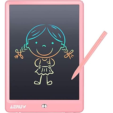 LCD Writing Tablet Colorful 10-inch Electronic Graphics Doodle Board eWriter Drawing Pad with Memory Lock Gift for Kids & Adults Home School Office Handwriting Tablet (Pink 10'') Cover