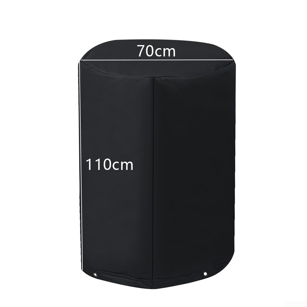Cubierta de tanque de agua a prueba de heladas de invierno con aislamiento térmico para tanques de presión, resistente a la intemperie, protector de bomba para exteriores, negro (Φ70 x 110 cm)