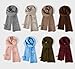 Caissip Winter Scarfs for Women Rich Solid Colors Chunky Knitted Scarf with Bow Fashion Warm Pashmina Shawl Wraps Scarves