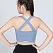JOAU Women's Zip Front Medium Support Cross Back Wirefree Yoga Sport Bras Crop Tank Top Push Up Stretch Full Cover Bralettes