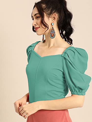 Image of Women's & Girl's Solid Short Sleeve Crop Top (LY-TopD6 Variation)