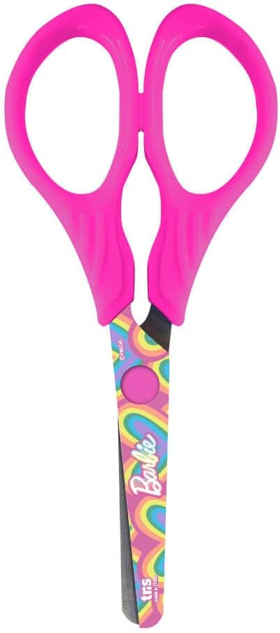 Tesoura Escolar Barbie, Tris, 7897476683812, Rosa