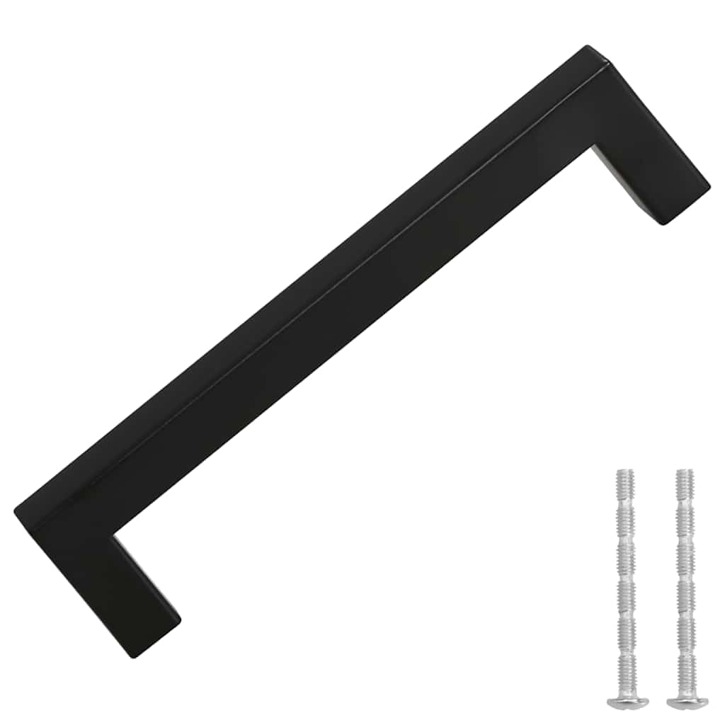 Edelstahl Möbelgriffe Schwarz 10er Set 128 mm Lochabstand Vierkantrohr Tür Schublade Kommode Schrank Griff für Küche Bad Montage DIY