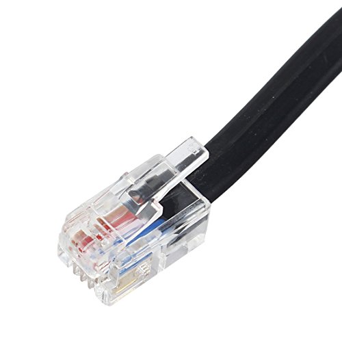 Cable de teléfono uxcell RJ9 de 23.6 cm, negro miniatura 2